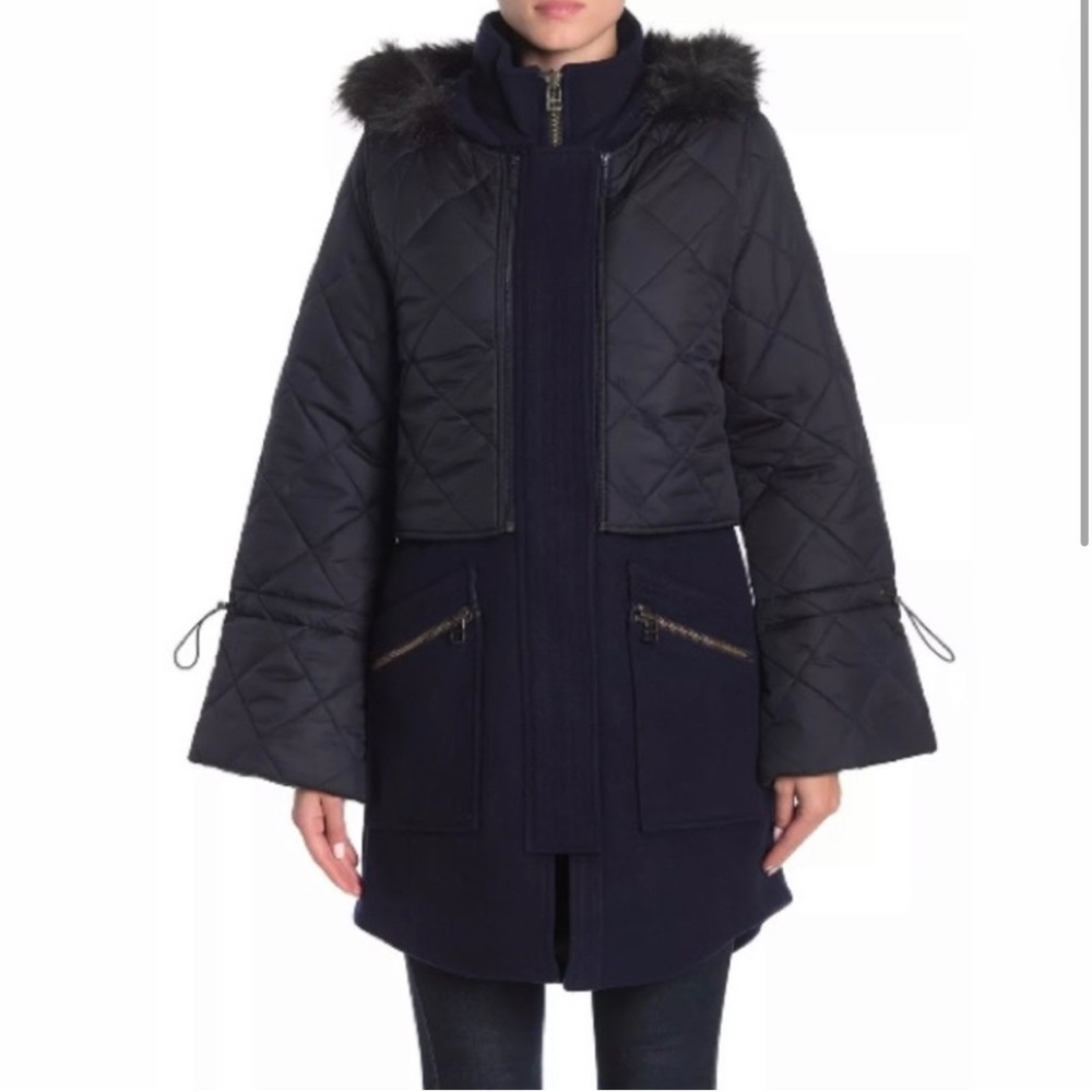 Joie Wool Coat Hetal Removable Vest Retail: $595